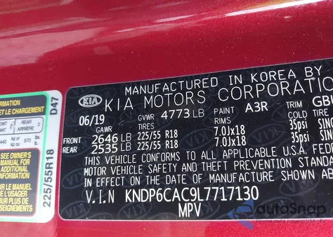 2020 Kia Sportage S from USA, damaged, VIN KNDP6CAC9L7717130